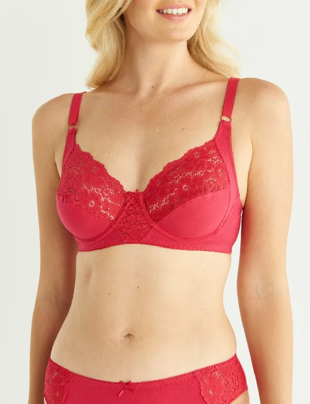 seamless backless bras for summer dressesCotton 025 Bra RED