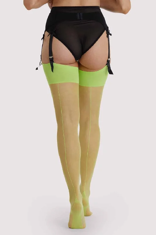 convertible sports bras for versatile useAcid Lime Seamed Stockings