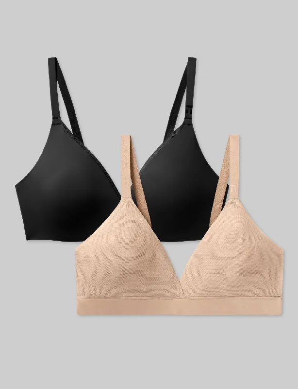 plus size convertible bras for flexibilityAir Plunge Bra and Air Triangle Bralette Set (2-Pack)