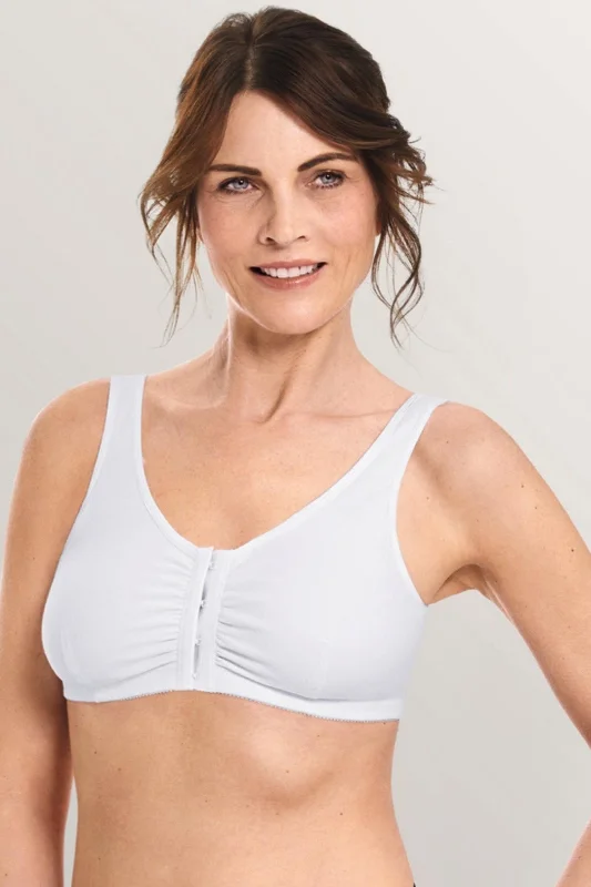 plus size bras with good supportAmoena Frances Wire Free Mastectomy Bra - White