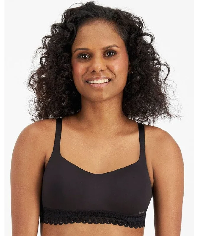 underwire sports bras for extra stabilityBerlei UnderState Lace Wire-free Crop Bra - Black