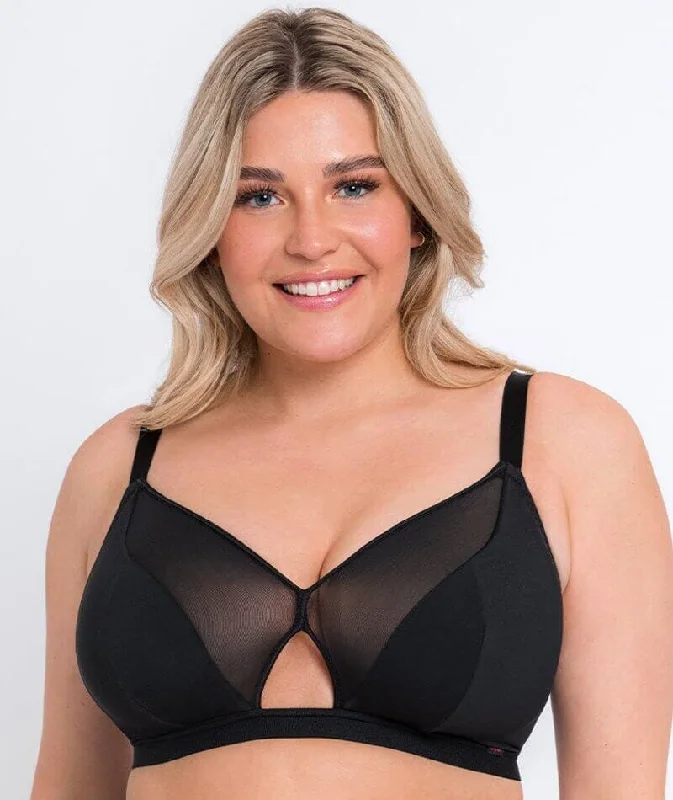 lace balconette bras for a luxurious feelCurvy Kate Get Up And Chill Wire-Free Bralette - Black