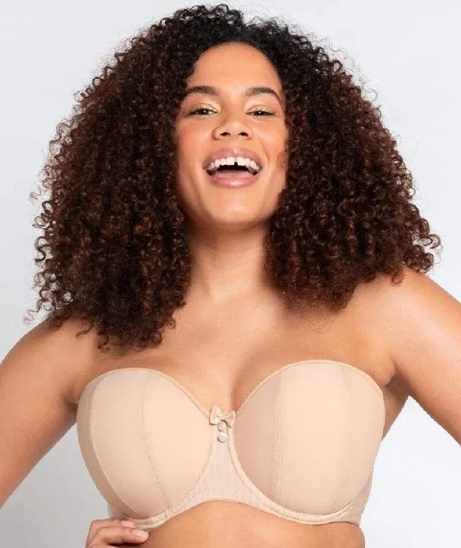 full cup bras for complete coverageCurvy Kate Luxe Strapless Bra - Biscotti