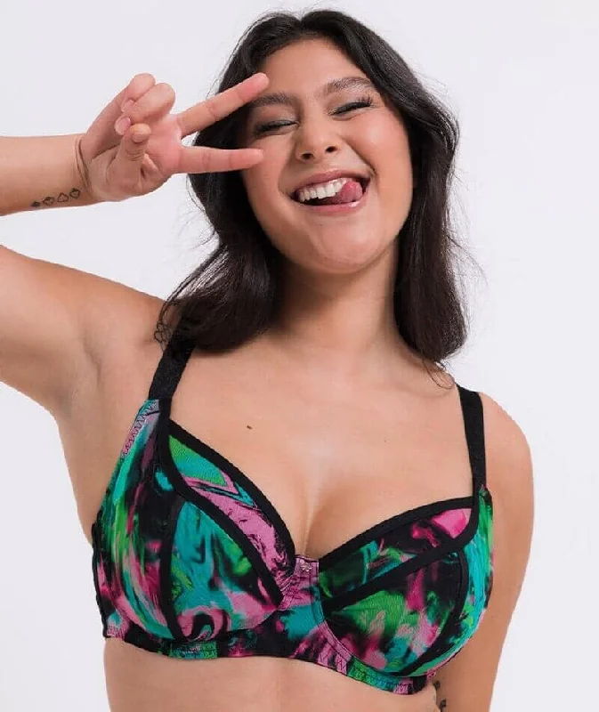 underwire bras with maximum supportCurvy Kate Reality Check Balcony Bra - Print Mix Multicolour