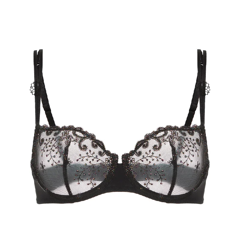 underwire bras with maximum supportDelice Gem Black Half Cup Bra