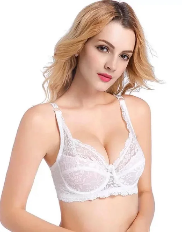 strapless bras for backless dressesEmbroidered Lace Bra - White - Bridal Bra - Non Padded Underwired Bra - Taiwan Bra - 8863