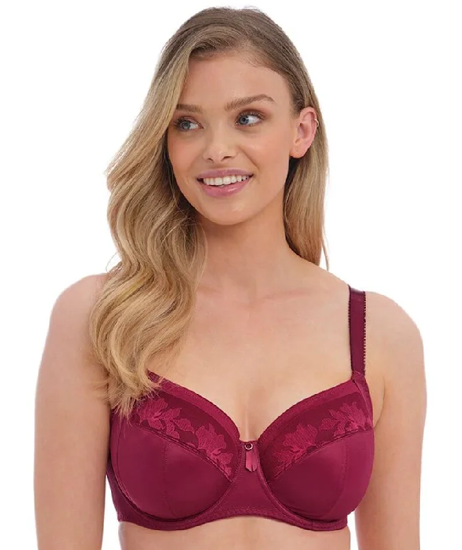 plus size bralette bras for comfortFantasie Illusion Underwired Side Support Bra - Berry