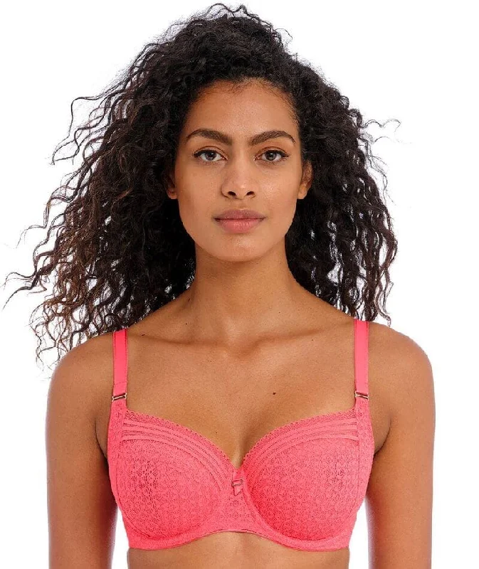 wireless bras for a natural feelFreya Viva Underwired Side Support Bra - Sunkissed Coral