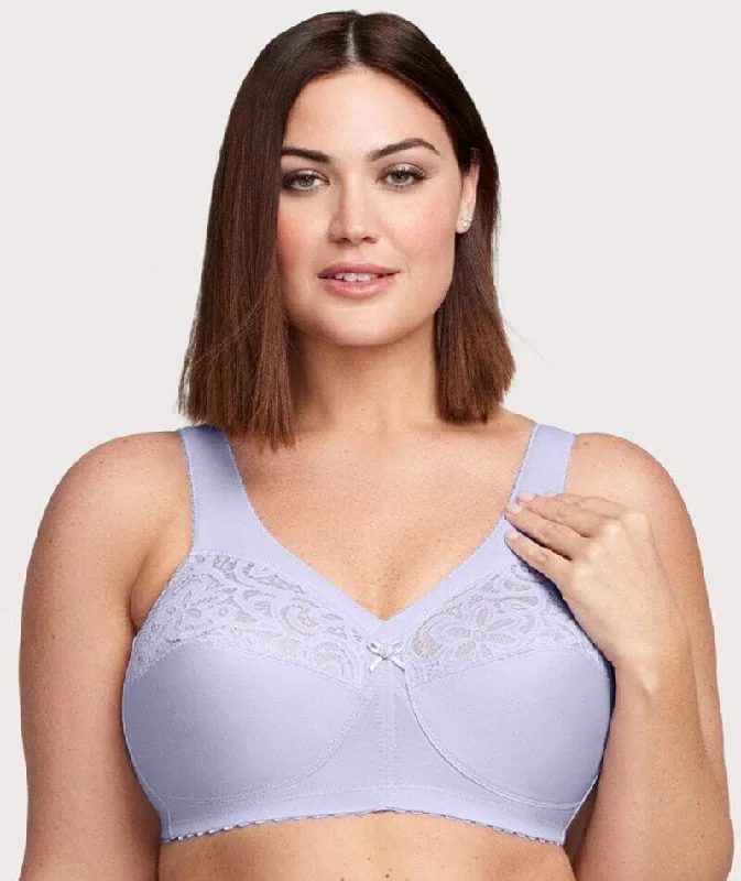 lace balconette bras for a luxurious feelGlamorise Magiclift Cotton Support Wire-Free Bra - Lilac