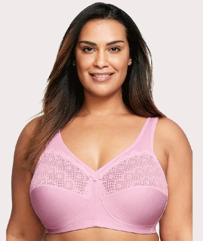 plus size bras with good supportGlamorise Magiclift Moisture Control Wire-Free Bra - Pink Heather