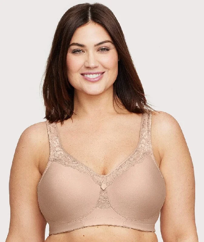 t - shirt bras for a smooth look under clothesGlamorise Magiclift Seamless Wire-Free Everyday Bra - Cafe