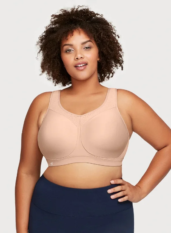 plunge wireless bras for a natural lookGlamorise: No Limits High Support Underwire Sports Bra Cafe