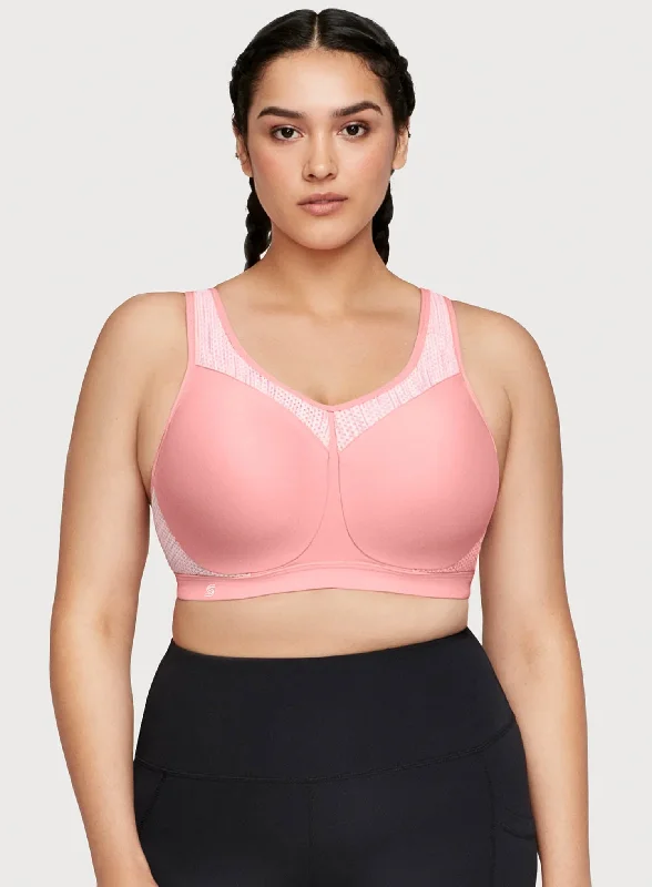 bralette with underwire for added supportGlamorise: No Limits High Support Underwire Sports Bra Pink Blush