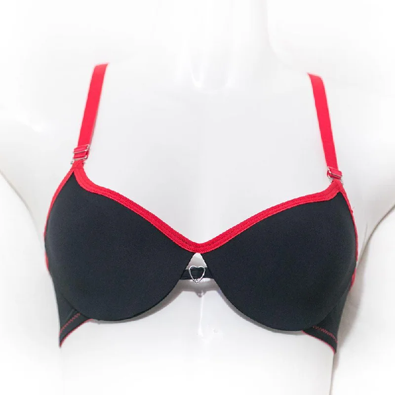 sleep bras with adjustable strapsLove Bra - Black & Red - Removable Straps Pushup Bra