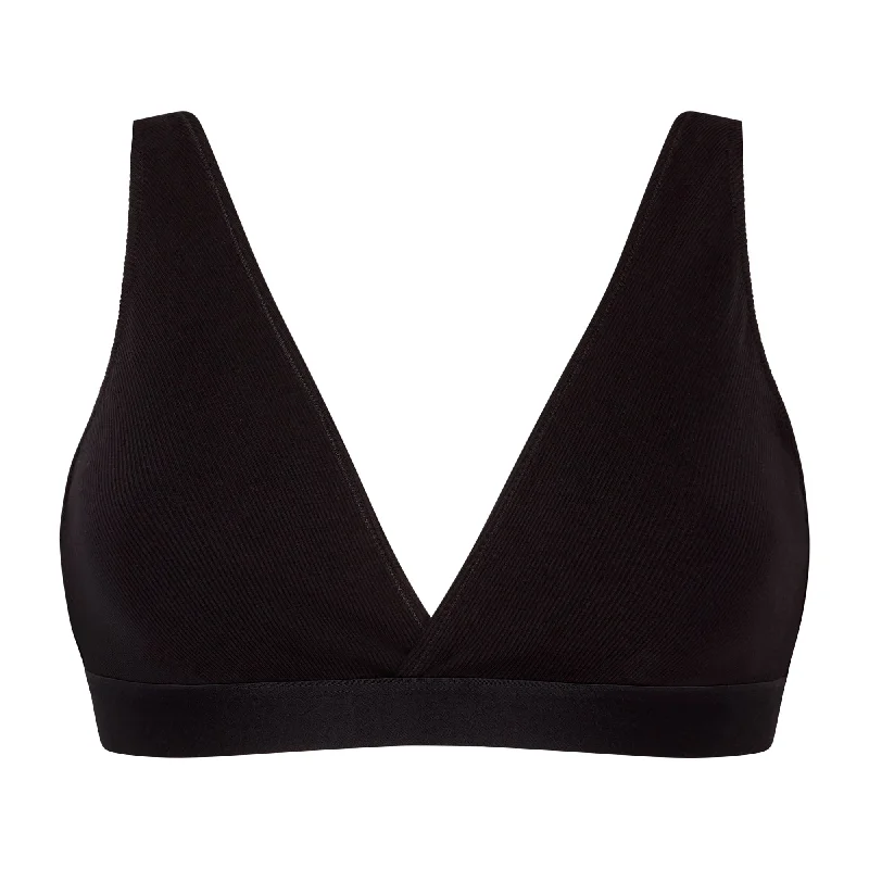 padded wireless bras for light supportMaya Rib Black