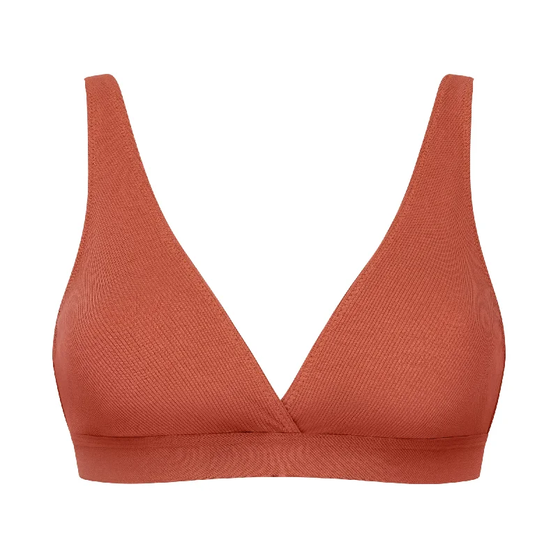 seamless wireless bras for everyday comfortMaya Rib Teracotta