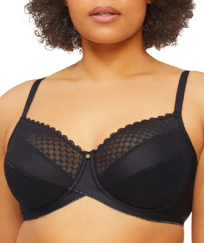 seamless bras for invisible under clothesNancy Ganz Revive Maya Underwire Lace Minimiser Bra - Black