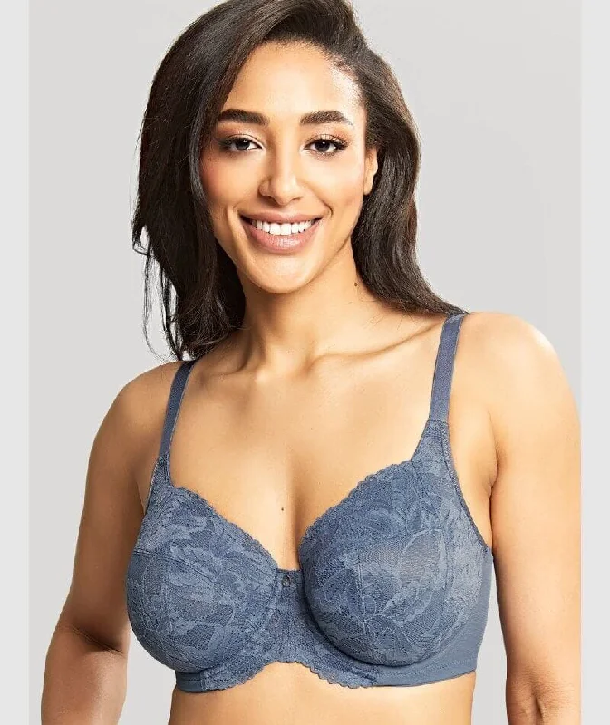 padded bras for added volumePanache Radiance Full Coverage Underwire Bra - Steel Blue