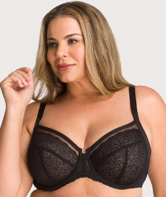 full cup padded bras for enhanced shapeTriumph Sheer Balconette Bra - Black