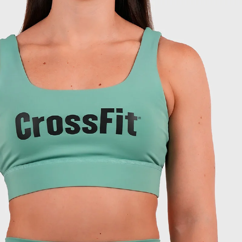 petite women sport bra with proper fitNorthern Spirit - CROSSFIT® LAMBDI WOMEN CLASSIC SPORTS BRA MEDIUM SUPPORT - SHALE GREEN