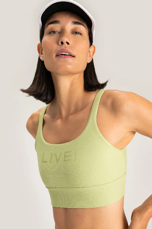 affordable women sport bra for budget - conscious shoppersLIVE! Icon Lux Mid Crop Sports Bra