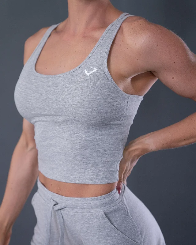 racerback women sport bra for freedom of movementLoungerie Crop Top Light Grey