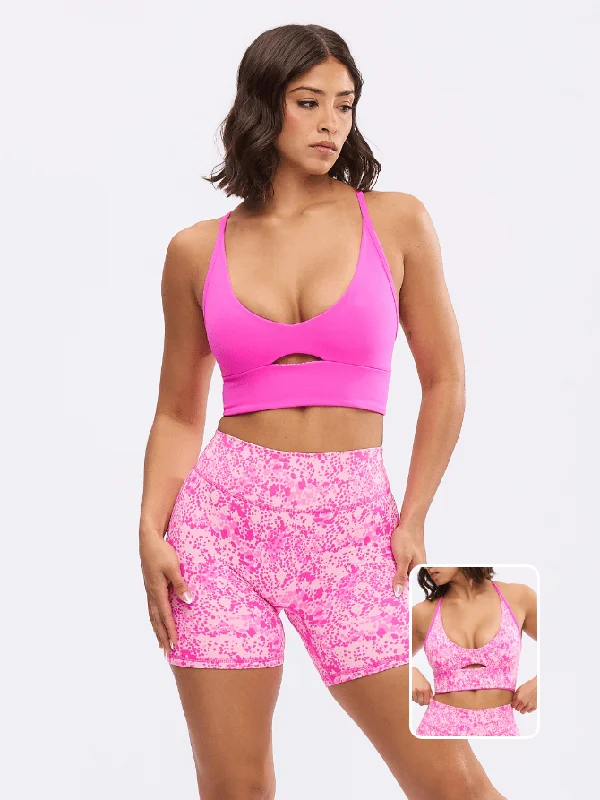 maternity women sport bra for expectant mothersReversible Nubre Crop - Candy Crush and Pink Fashun Print