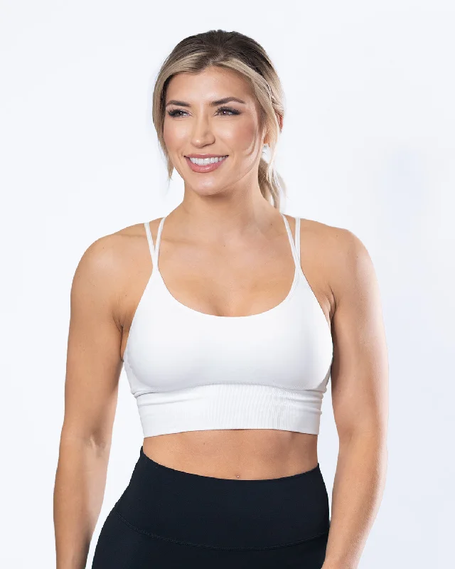 moisture wicking women sport bra for drynessSynergy White Bralette