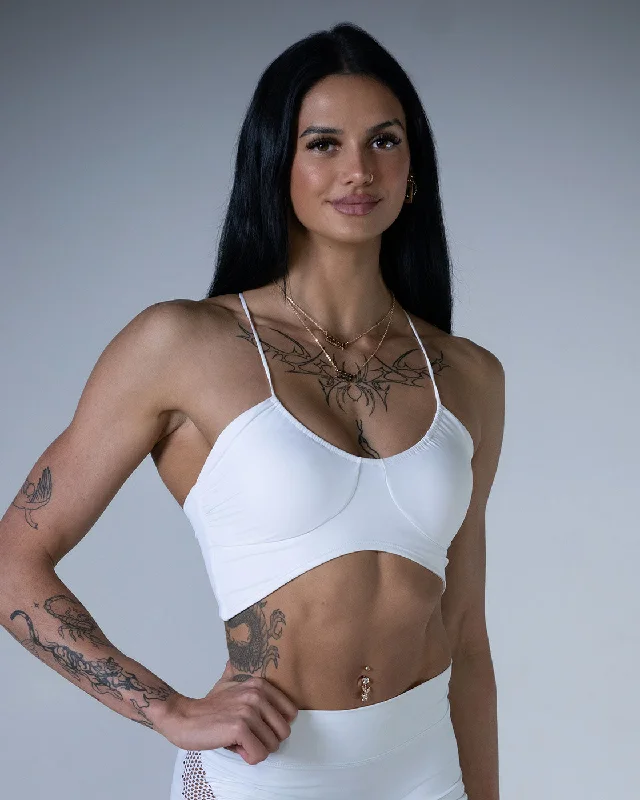 eco - friendly women sport bra made from recycled materialsThe "Extra" Top - White