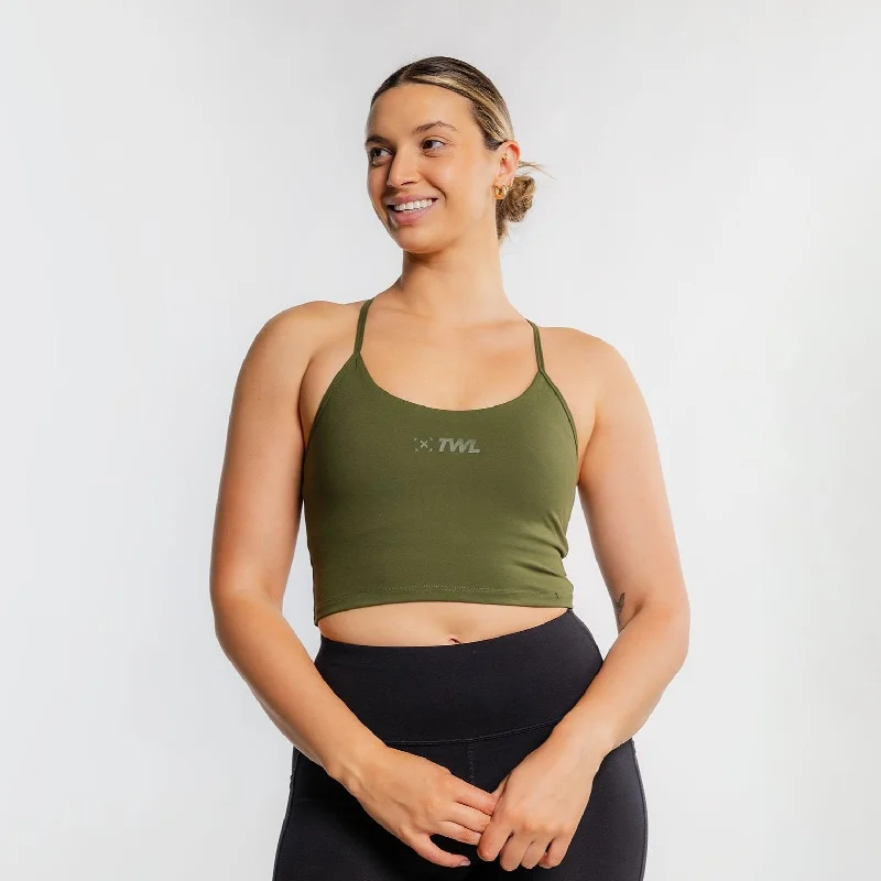 machine - made women sport bra for affordabilityTWL - WOMEN'S FORM BRA - DARK KHAKI