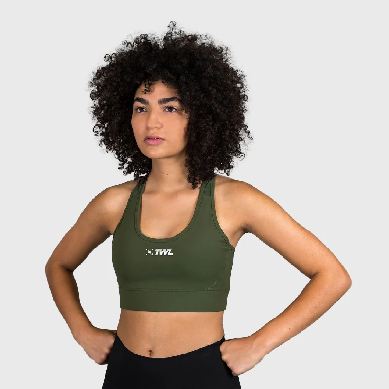 moisture wicking women sport bra for drynessTWL - WOMEN'S IMPACT BRA - DARK KHAKI