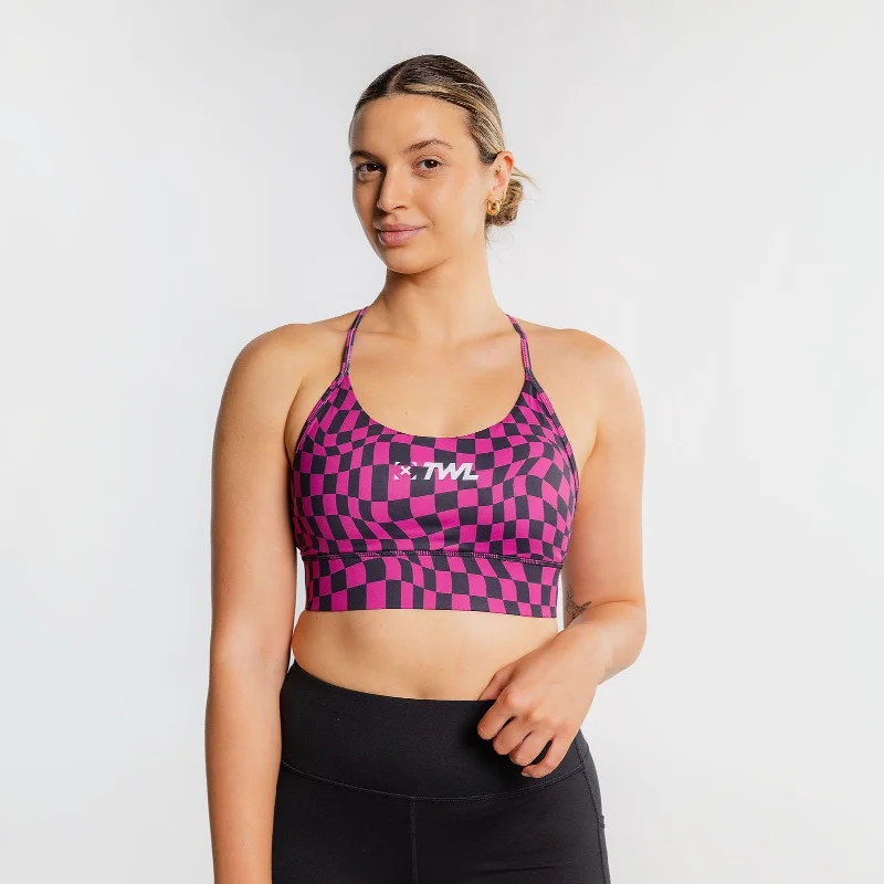 matching women sport bra and leggings setsTWL - WOMEN'S PULSE BRA - WARP/ORCHID